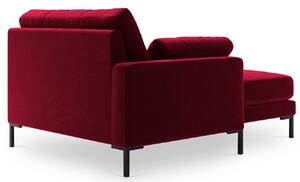 Piros bársony fotel MICADONI JADE 160 cm, bal
