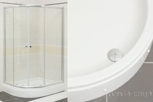 Favorit HEDO zuhanytálca íves aszimmetrikus JOBB - szaniter akril - 115 x 90 cm