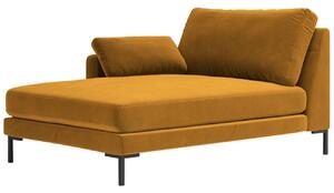 Sárga bársony fotel MICADONI JADE 160 cm, bal