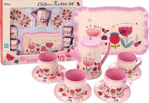 Kávés Teakészlet Csésze Vízforraló Tálca Pink Cafe 12 db. 18111