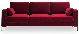Piros bársony háromszemélyes kanapé MICADONI JADE 220 cm