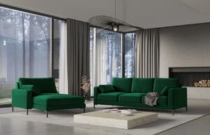 Zöld bársony háromszemélyes kanapé MICADONI JADE 220 cm
