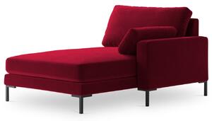 Piros bársony fotel MICADONI JADE 160 cm, jobb