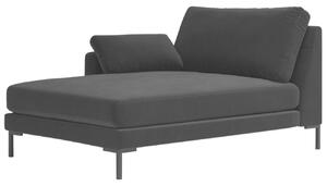 Fekete bársony fotel MICADONI JADE 160 cm, bal