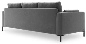 Szürke bársony háromszemélyes kanapé MICADONI JADE 220 cm
