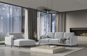 Világosszürke bársony háromszemélyes kanapé MICADONI JADE 220 cm