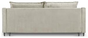 Bézs bársony háromszemélyes kanapéágy MICADONI RUTILE 215 cm