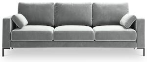 Szürke bársony háromszemélyes kanapé MICADONI JADE 220 cm