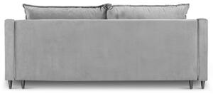 Szürke bársony háromszemélyes kanapéágy MICADONI RUTILE 215 cm