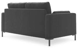 Fekete bársony kétüléses kanapé MICADONI JADE 158 cm