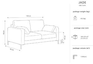 Világosszürke bársony kétüléses kanapé MICADONI JADE 158 cm