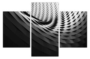 Absztrakt kép - fekete-fehér spirál (90x60 cm)