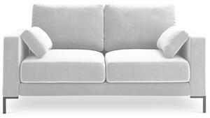 Világosszürke bársony kétüléses kanapé MICADONI JADE 158 cm