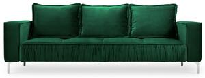 Zöld bársony háromszemélyes kanapé MICADONI JARDANITE 216 cm