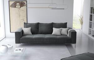 Szürke bársony háromszemélyes kanapé MICADONI JARDANITE 216 cm