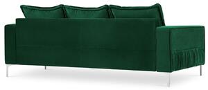 Zöld bársony háromszemélyes kanapé MICADONI JARDANITE 216 cm