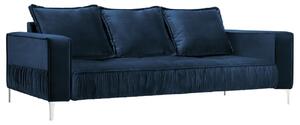 Királykék bársony háromszemélyes kanapé MICADONI JARDANITE 216 cm