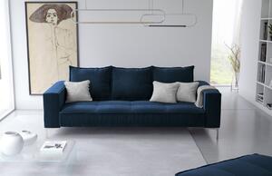 Királykék bársony háromszemélyes kanapé MICADONI JARDANITE 216 cm