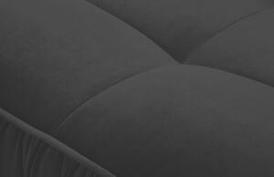 Fekete bársony fotel MICADONI JARDANITE 213 cm, bal
