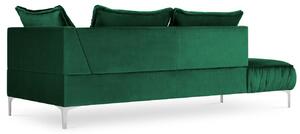 Zöld bársony fotel MICADONI JARDANITE 213 cm, bal