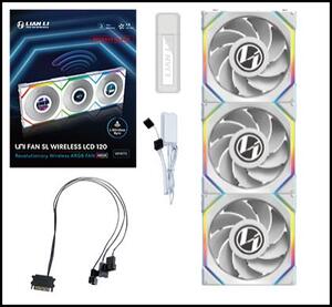 Lian Li UNI FAN SL Wireless LCD 120 Reverse Blade hűtő ventilátor fehér 3db (12RSLLCD1W3W)