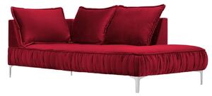 Piros bársony fotel MICADONI JARDANITE 213 cm, jobb