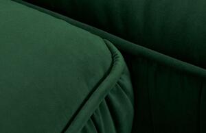 Zöld bársony sarokkanapé MICADONI JARDANITE 296 cm, jobb