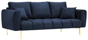 Királykék bársony háromszemélyes kanapé MICADONI MALVIN 220 cm