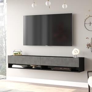 TV-állvány Laitila 180x31,5x29,5cm fekete/betonszínű