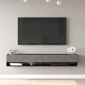 TV-állvány Laitila 180x31,5x29,5cm fekete/betonszínű