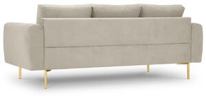 Bézs bársony háromszemélyes kanapé MICADONI MALVIN 220 cm