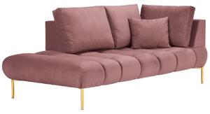 Rózsaszín bársony fotel MICADONI MALVIN 216 cm, bal