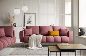 Rózsaszín bársony háromszemélyes kanapé MICADONI MALVIN 220 cm