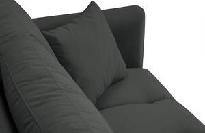 Sötétszürke bársony háromszemélyes kanapé MICADONI MALVIN 220 cm