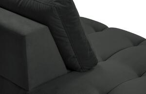 Sötétszürke bársony fotel MICADONI MALVIN 216 cm, bal