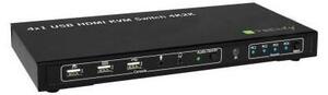 Techly 4x1 USB HDMI KVM Switch 4Kx2K IDATA KVM-HDMI4U KVM kapcsoló Fekete