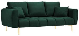 Zöld bársony háromszemélyes kanapé MICADONI MALVIN 220 cm