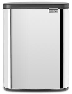 BRABANTIA Bo Waste Bin hulladékgyűjtő felnyitható Soft-Close fedéllel műanyag tartály 12L - C méret r.m. acél fényes - 230400