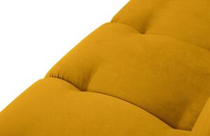 Sárga bársony fotel MICADONI MALVIN 216 cm, jobb