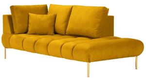 Sárga bársony fotel MICADONI MALVIN 216 cm, jobb