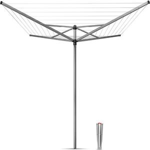Brabantia Rotary Topspinner kerti ruhaszárító 40m, UV-álló, forgatható, D=45mm, rögzítése földbe szúrható fém konzollal, metál szürke - 310744