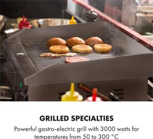 Klarstein Grillmeile 3000R, elektromos grill, 3000 W, grill lap, 54,5 x 35 cm, bordás