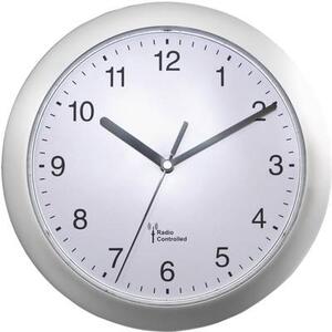 Analóg rádiójel vezérelt falióra, O 25 cm, ezüst