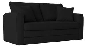 Fekete szövet kétszemélyes kanapéágy MICADONI LIDO 158 cm
