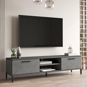 TV-asztal Lempäälä 2 szekrényajtóval 160 x 35 x 39 cm betonhatású/antracit