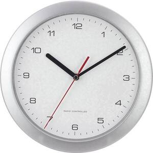 Analóg rádiójel vezérelt falióra, O 25 cm, ezüst