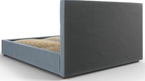 Világoskék bársony ágy MICADONI SAGE 160 x 200 cm