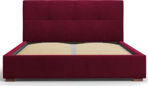 Borvörös bársony ágy MICADONI SAGE 180 x 200 cm