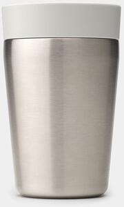 Brabantia Make & Take Insulated Flask duplafalú termoszbögre 200 ml, hideg és meleg italok számára, szivárgásmentes, snap lid fedél, r.m. acél, világosszürke - 228742