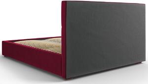 Borvörös bársony ágy MICADONI SAGE 180 x 200 cm